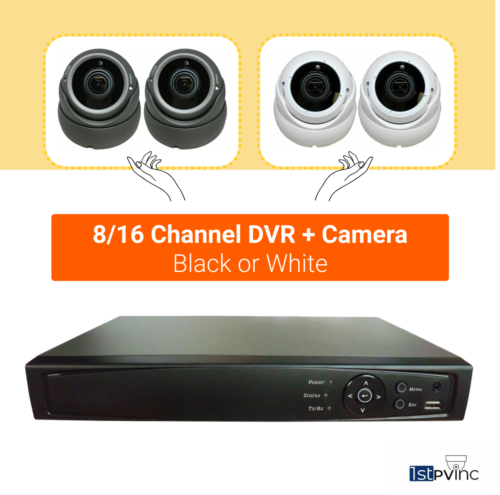 1pv [dvr + Camera Pkg] 1080p Hd 8 Ch Channel Dvr + 2.8-1.2mm Dome Camera 2.4mp