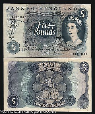 Great Britain 5 Pounds P-375 C 1970 Queen World Currency Uk Bill Gb Bank Note