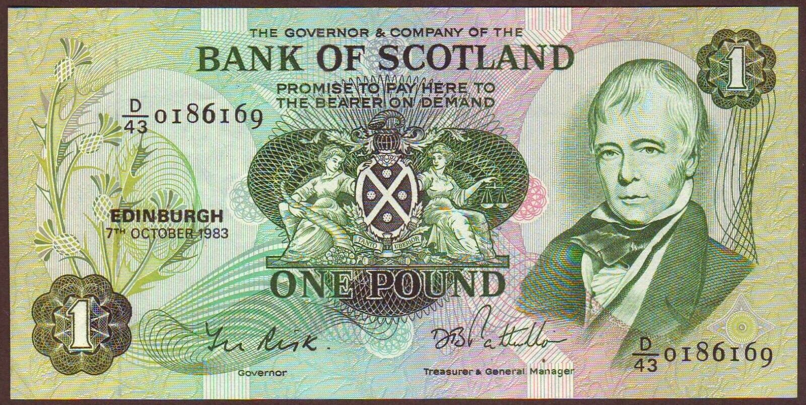 Scotland   Bank Of Scotland  1 Pound  1983    Gem Unc