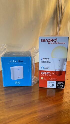 New Echo Flex Mini Speaker W/alexa & Sengled Smart Lighting Led Bulb