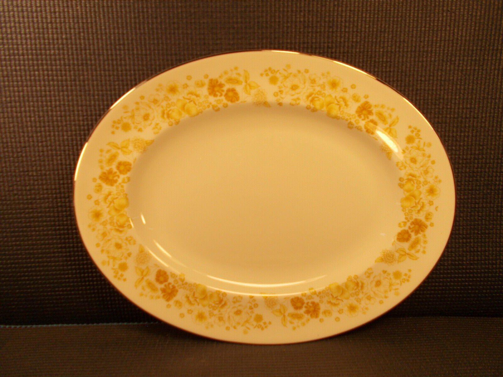 Wedgwood China Mimosa Pattern Oval Platter 13 3/4"