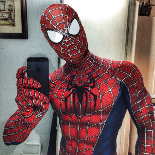 Classic Raimi Spiderman Adult Kids Halloween Cosplay Costume Lycra Zentai Suit