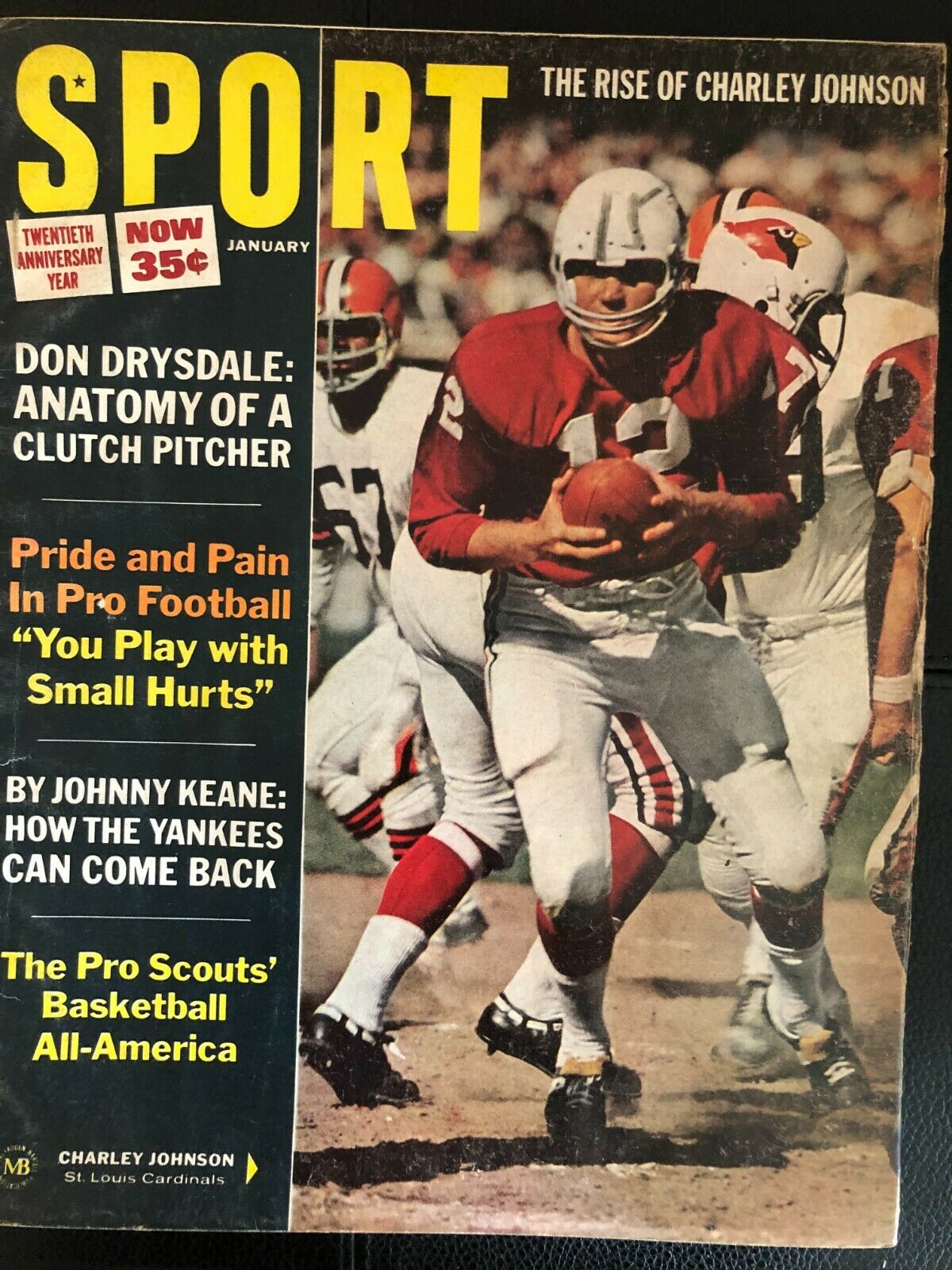 January 1966 Pro Football Sport Magazine Charley Johnson St Louis Cardinals
