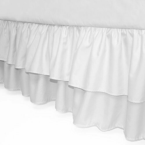 American Baby Company Double Layer Ruffled Crib Skirt White For Boys And Girls