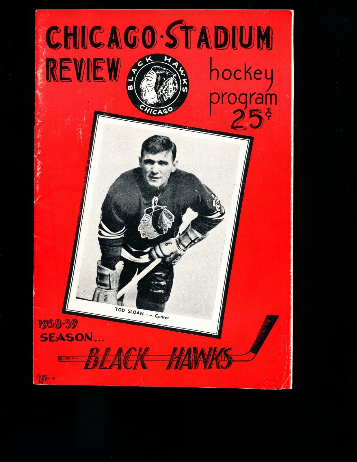 Ex Plus 2/18/1959 Black Hawks Vs Rangers Nhl Program - Tod Sloan On Cover