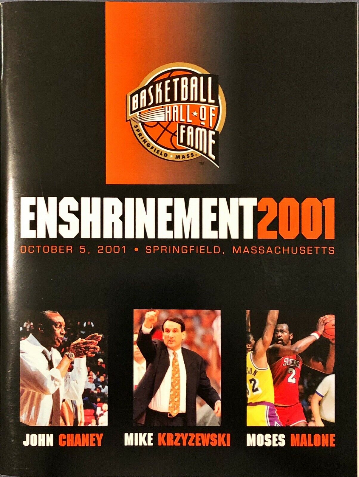 2001 Basketball Hall Of Fame Enshrinement Program Mike Krzyzewski (coach K) Mint